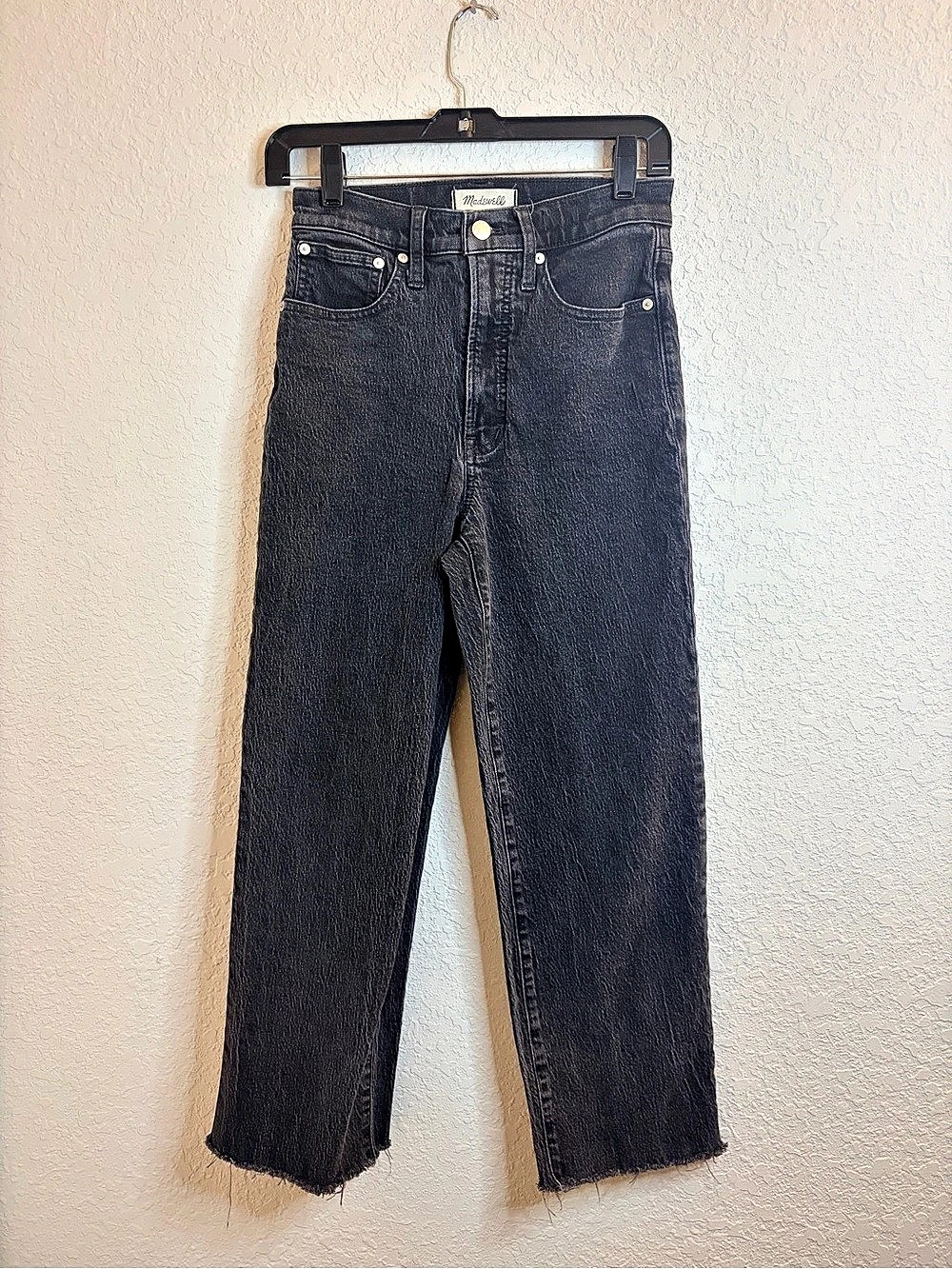 Madewell The Perfect Vintage Wide-Leg Jean Straight Leg Jeans in Black